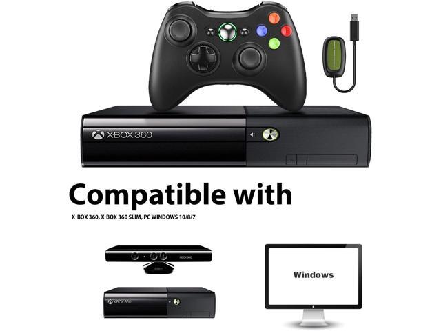Voor een dagje uit Word gek stok Wireless Controller with Receiver Compatible with Microsoft Xbox 360/Slim/Windows  11/10/8/7, with Upgraded Joystick/Dual Shock (Black) - Newegg.com