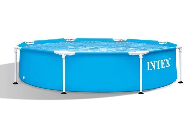 28205EH 8ft x 20in Durable Steel Metal Frame Outdoor Backyard Circular Swimming Pool with Reinforced Sidewalls (Pump Not Included)
