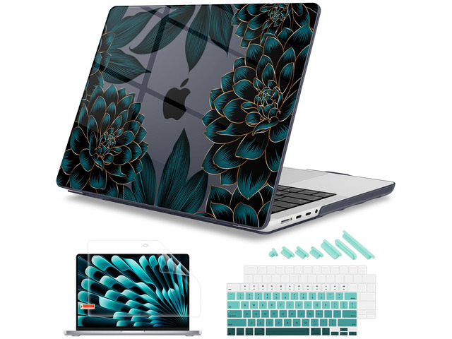 Mektron Schutzhülle Für MacBook Pro 14 Zoll (M4/M3/M2/M1) – Bedruckte Hartschale Mit Zubehör