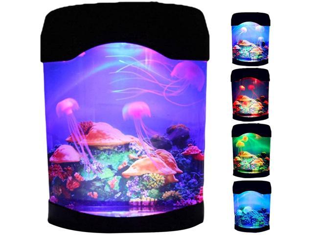 Bedside Desk Lamp Jellyfish Water Aquarium Fish Tank LED Light Bedroom Decor 