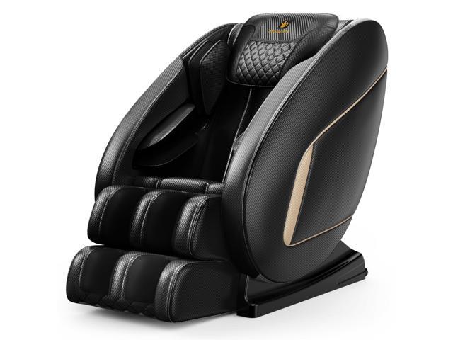 Massage Chair Recliner with Zero Gravity Heating and Bluetooth Functions Foot Roller, Airbags, Neck Shoulder Back Calf and Foot Massager, Easy to Use at Office and Home(Black)