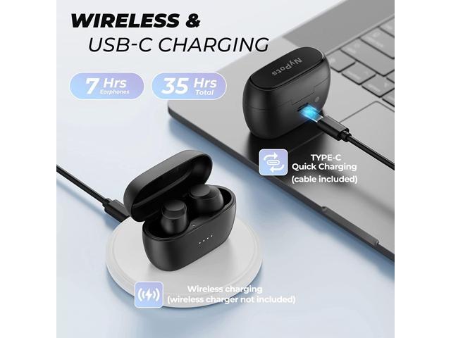 Wireless Earbuds Active Noise Cancelling, Nypots A10 ANC Bluetooth Earbuds  Wireless Charging, Transparent Mode Headphones, IPX8 Waterproof Earphone,  