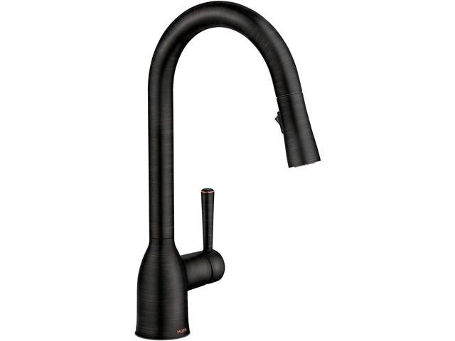 Moen 87233BRB Adler One-Handle High Arc Pulldown Kitchen Faucet with Power Clean, Mediterranean Bronze