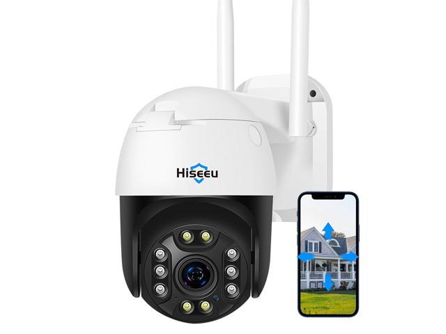 Hiseeu Pan/Tilt/Zoom Security Camera,IP Camera 3 Megapixels Outdoor WiFi Surveillance Camera,Floodlights Full Color Night Vision,IP66 Waterproof, Motion Detection,Two Way Audio