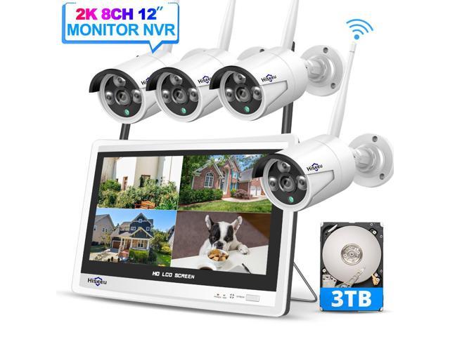 XVIM 2MP Wireless Security Camera System Remote Access 4PCS 1080P Home Security Cameras NO HDD Waterproof 4CH Wireless NVR Systems Indoor/Outdoor Wireless Security Camera with Night Vision 