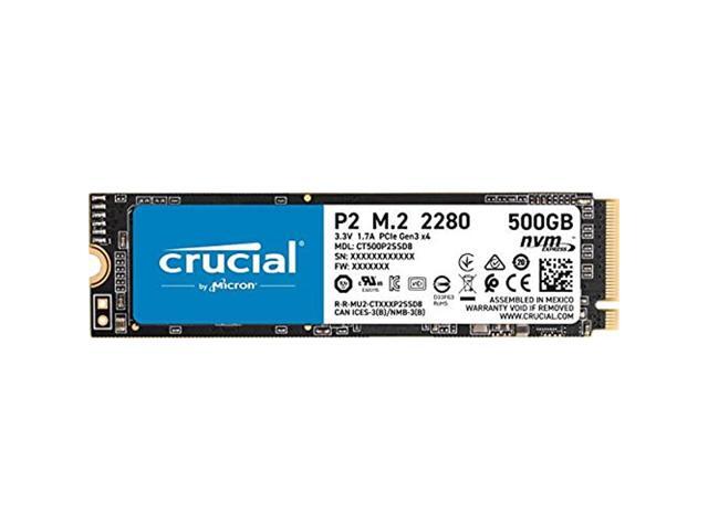 Crucial P2 500GB 3D NAND NVMe PCIe M.2 SSD Up to 2400MB/s - CT500P2SSD8