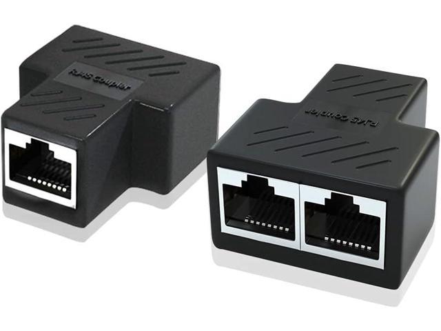 RJ45 Ethernet Splitter, 1 to 2 Ethernet Cable Extender Connect Network LAN  Internet Cat5, Cat5e, Cat6, Cat7(Support Two Computers Online at The Same  Time)- 2 Pack : : Electronics