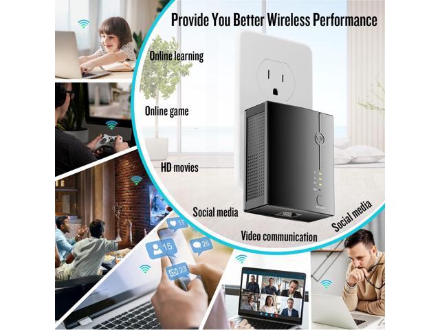 2023 WiFi Extender, Wireless Signal Booster Long Range Up to 9998 sq.ft and 50+ Devices,1-Tap Setup Internet Extender with Ethernet Port, Internet Boo