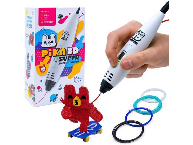 PIKA3D Super 3D PRINTING PEN - Includes 3D Pen, 4 Colors of PLA