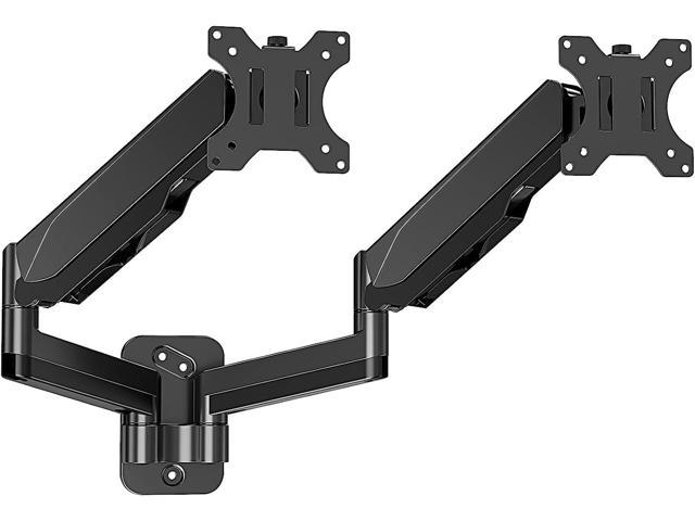 MOUNTUP Dual Monitor Wall Mount for 2 Max 32 Inch Computer Screen, Fully Adjustable Gas Spring Double Monitor Arm, Wall Mounted Monitor Holder Support 2.2-17.6lbs Display, VESA Bracket 75x75, 100x100
