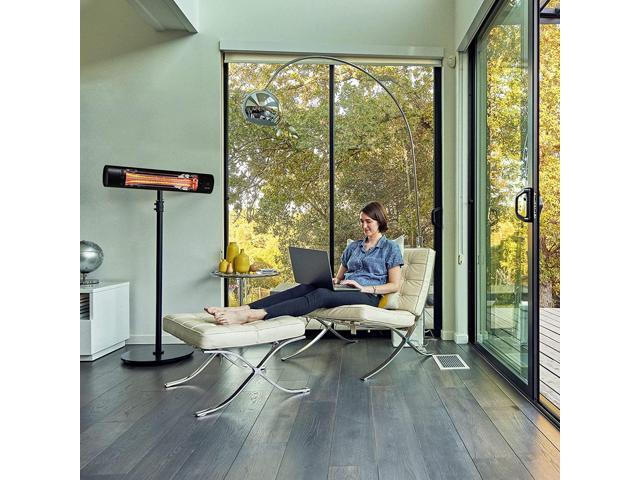 EAST OAK Patio Heater, Wall Mounted & Standing 1500W Outdoor Indoor Infrared Electric Heater with IP65 Waterproof & Dustproof, Tip-over & Overheating ...