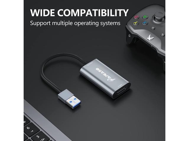 Papeaso 4K HDMI to USB capture card, Full HD 1080p video capture device,  HDMI Video Game Capture for Editing Video/Games/Streaming/Online