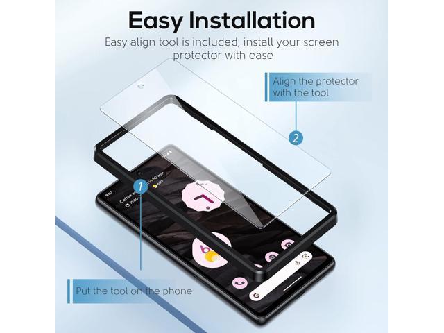 EGV 3 Pack Google Pixel 7a Screen Protector [Fingerprint Support] 9H  Tempered Glass Screen Protector for Pixel 7a, Anti-Scratch, Bubble-Free