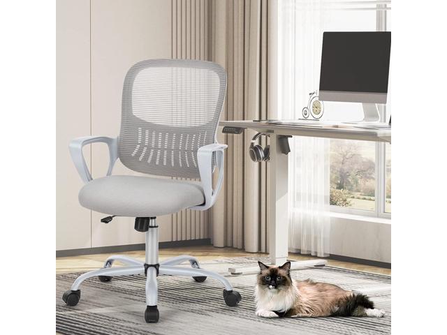 Smug Office Chair Mid Back Desk Chair1 Ergonomic Mesh Computer Gaming with Larger Seat Executive Height Adjustable Swivel Task with Lumbar Support Arm