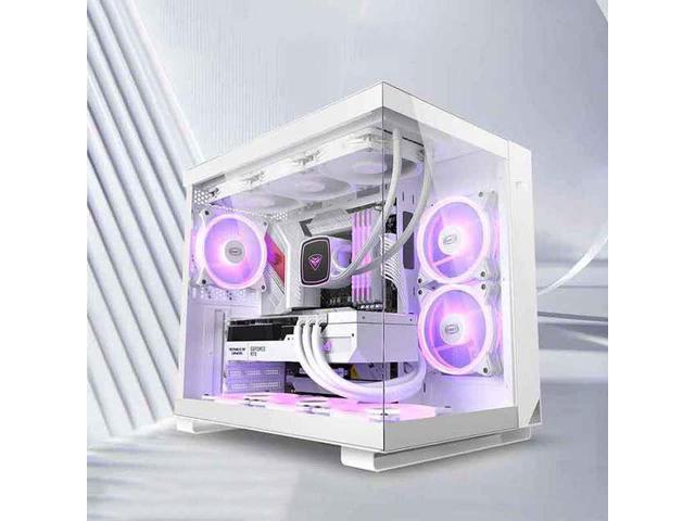 UPSIREN C3 ATX Mid Tower Computer Case, White, Back-Inserted ...