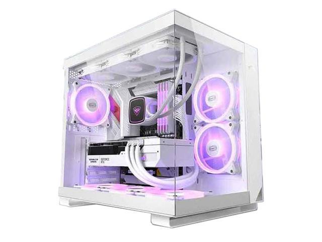 UPSIREN C3 ATX Mid Tower Computer Case, White, Back-Inserted ...