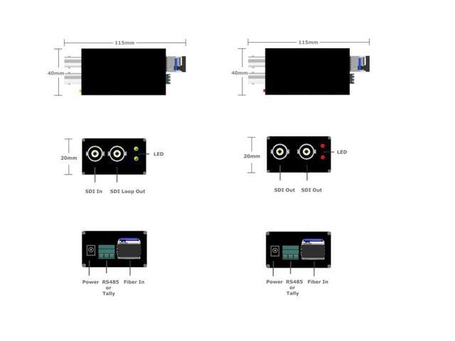 BENESTON Mini 3G-SDI Fiber Converter Extender 20KM/DVB-ASI/CCTV ...