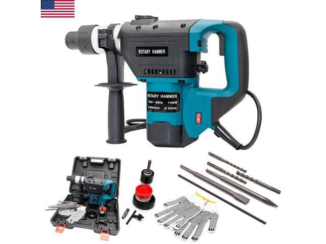 1-1/2" SDS Rotary Hammer Drill Set Heavy Duty Demolition Hammer 3 ...