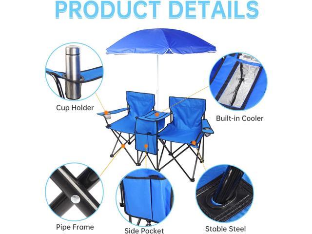 QXDRAGON Double Portable Folding Camping Chair Outdoor or Garden ...