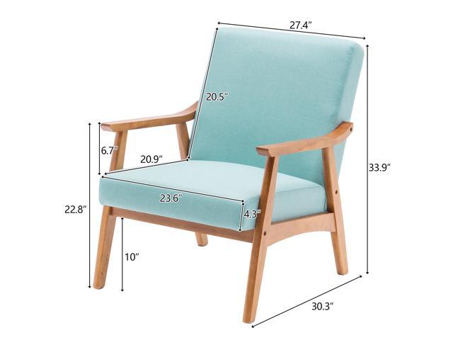 QXDRAGON Mid-century Modern Arm Chair with Solid Wood Frame, Accent ...