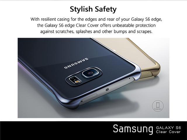 Original Samsung Official Galaxy S6 edge Clear Cover (EF-QG925) - Gold & Covers Newegg.com