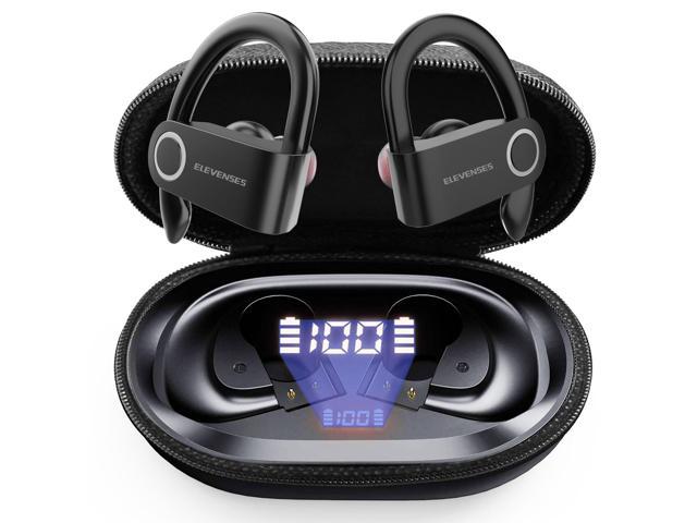 Wireless earbuds,Bluetooth earbuds with mic,T7 PRO Bluetooth headphones,11 hrs long music time,Hifi Stereo Heavy Bass,Sweatproof,Low Latency,Zipper bag Charging case, for Workout/Running/Gym