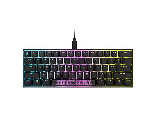 Corsair K65 RGB Mini 60% Mechanical Gaming Keyboard (Customizable RGB Backlighting, Cherry MX Red Mechanical Keyswitches, PBT Double-Shot Keycaps, AXON Hyper-Processing Technology) QWERTY NA, Black