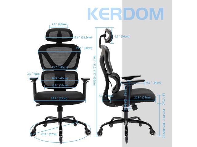 KERDOM Ergonomic Office Chair, Home Desk Chair, Comfy Breathable Mesh ...