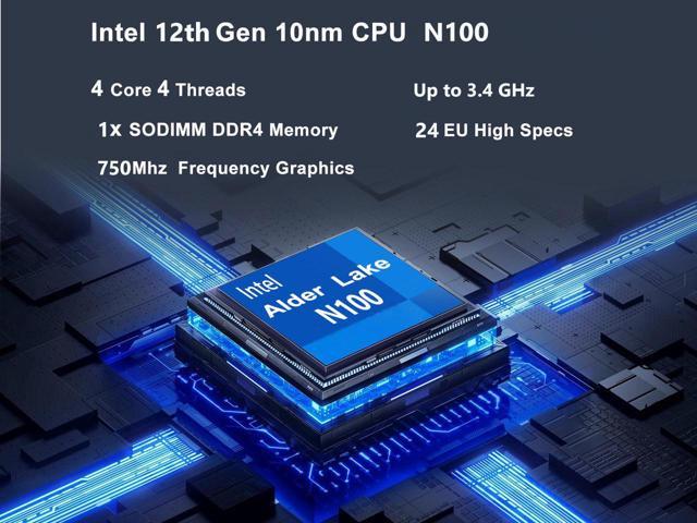 NEOSMAY Fanless Mini PC Intel 12th Gen Celeron N100 max 3.4GHz,16GB ...