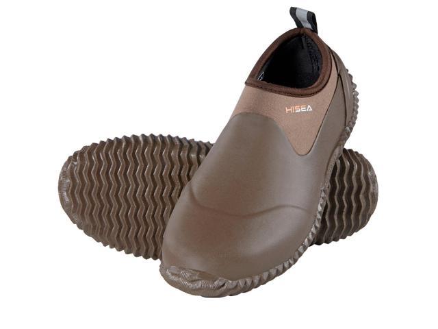 HISEA Unisex Waterproof Garden Shoes Ankle Rain Boots Rubber Slip-On ...