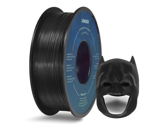 Longer PLA 3D Printer Filament, 1kg Spool, Black, 1.75mm PLA Filament, Dimensional Accuracy +/- 0.03 mm