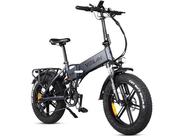 VITILAN V3 2.0 Electric Bike for Adults 750W Folding Electric Bike 20"x4.0" Fat Tire Bikes Mountain Beach Snow Bike,28MPH Maximum Speed,48V 13AH Removable Battery Electric Bike with Shimano 7-Speed