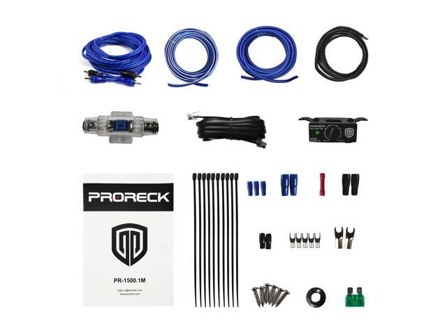 PRORECK PR-122M 1500W Dual 12 Car Subwoofer Enclosure Audio with Subwoofer，Mono Block Amplifier and Wiring Installation Kit 