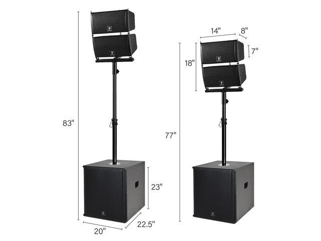 PRORECK Club 6000 15-inch 6000W P.M.P.O Stereo PA Speaker System Combo ...