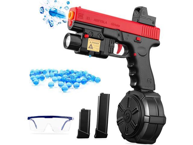 Gel Ball Blaster Exciting Outdoor Backyard Games for Adults Kids Goggles & Targets Orange Automatic Splatter Blaster MP5 Splat Toy with Water Beads 