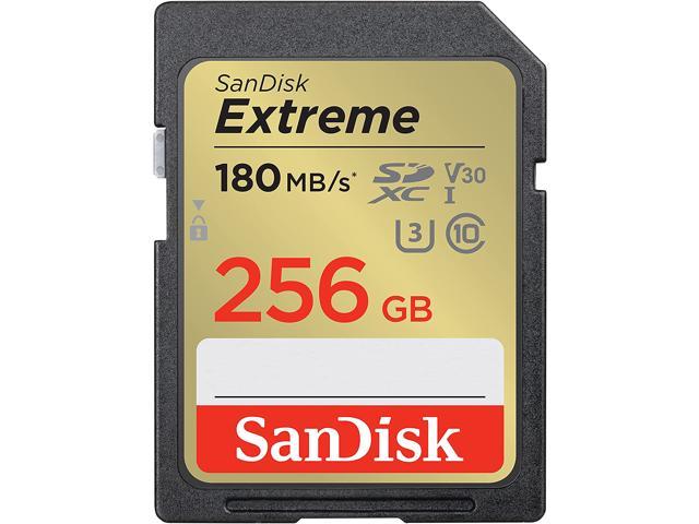 SanDisk 256GB Extreme SDXC UHS-I/U3 Class 10 V30 Memory Card, Speed Up to 180MB/s (SDSDXVV-256G-GNCIN)