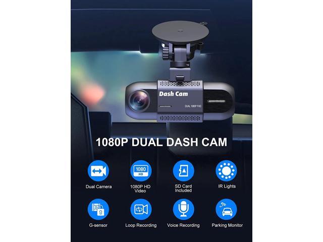  Dual Dash Cam 1080P, Dash Cam Front and Inside, Dash Camera for  Cars with 32GB SD Card, Infrared Night Vision, 1.5 inch IPS Screen, Loop  Recording, Accident Lock, WDR, Parking Monitor