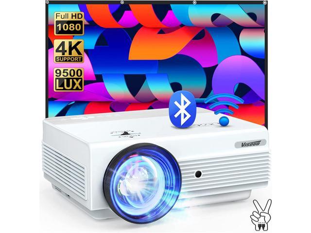 Native 1080P WiFi Bluetooth Projector, VISOUD 9500L with 120'' Screen  Portable Outdoor Movie Projector, Zoom & 300'', Home Theater Video  Projector