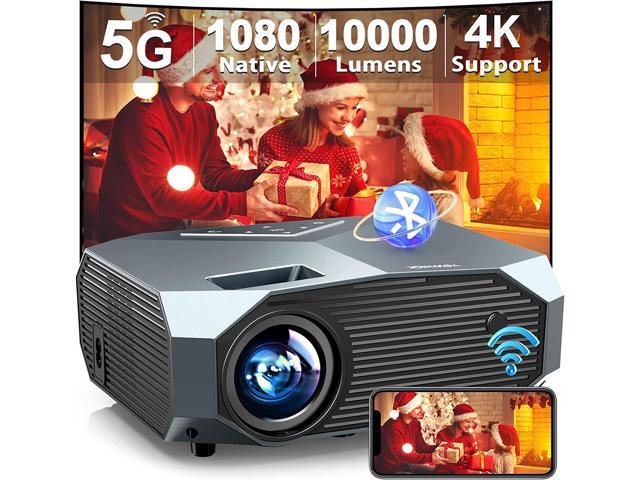 Projector with 5G WiFi and Bluetooth, YOWHICK 10000L Full HD 1080P Outdoor  Portable Video Projector Support 4K, Home Theater Movie Projector