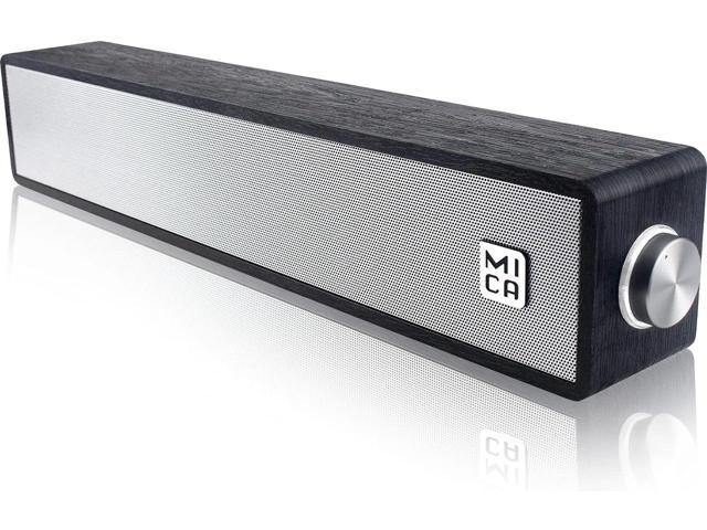 Computer Speakers, Bluetooth 5.0 Wireless Computer Bar, Wooden Mini Soundbar, USB PC Speakers for Computer Laptop Smartphone Tablet, Aux Connection, Comes with Adapter, Black (M30T) - Newegg.com