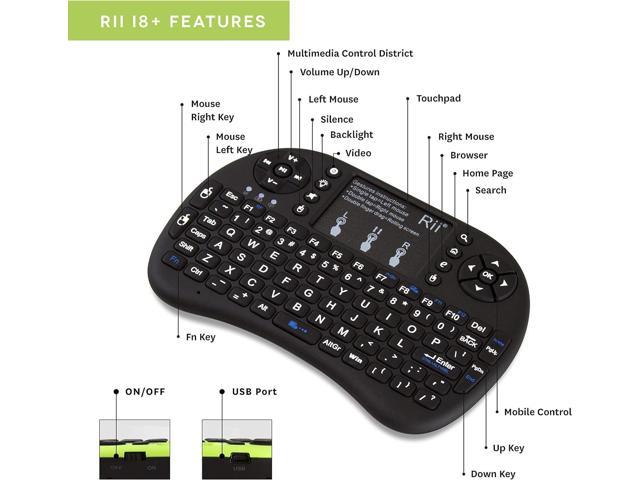 Upgradedrii 24ghz Mini Wireless Keyboard With Touchpadqwertyled Backlitportable Keyboard 0068