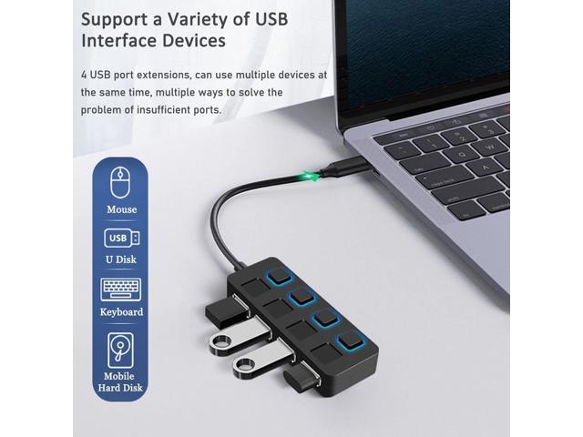 USB 3.0 Hub for Laptop VIENON 4-Port Wireless USB Hub USB Splitter USB  Expander for for MacBook Mac Pro iMac Surface Pro XPS PS5 PC Flash Drive  Mobile HDD 
