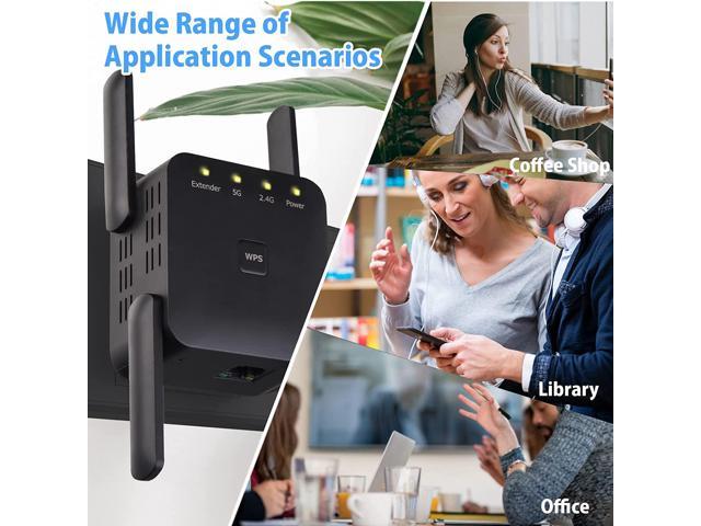 Krevi WiFi Extender, 5G 1200Mbps Dual Band WiFi Extenders Signal Booster  for Home, Device Servers WiFi Booster Covers Up to 7000 Sq.ft and 20 Devices