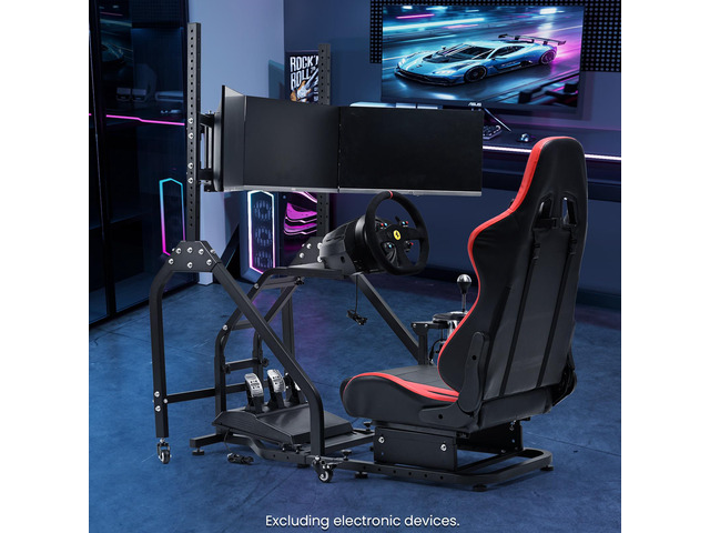 Minneer Steering Wheel Stand Racing Cockpit with Red Seat and Monitor ...