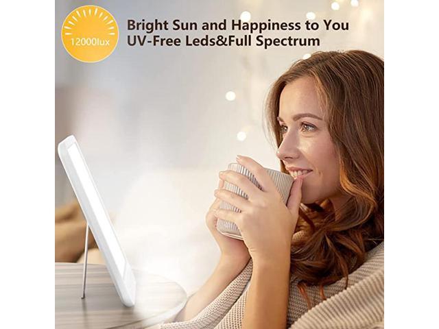 Wsirak UV-Free 12000 Lux LED Light Therapy Lamp Sunlight Timer