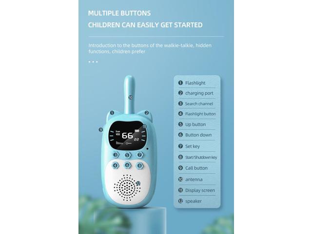 Wsirak 3KM walkie talkie 1000mAh girls boys rechargeable toys mini portable  cute funny intercom kids walkie talkie 