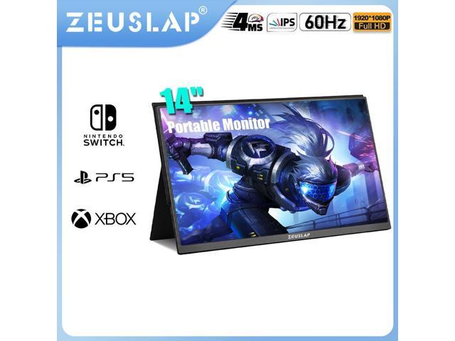 ZEUSLAP Z14P 14 Inch Ultrathin FHD Portable Gaming Monitor, Full HD IPS Screen with Usb-C + HDMI-Compatible Ports for Nintendo Switch PS4 PS5 XBOX ect.