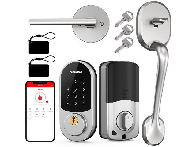 Smart door Lock Keyless Electronic Door Lock, Touchscreen with Key Fobs and  Remote (Silver) 