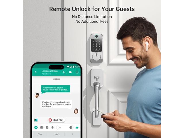 Serratura Smart Keyless Con Impronta Digitale E Keypad - Blocco Elettronico Per Porta D'Ingresso - Foto 10