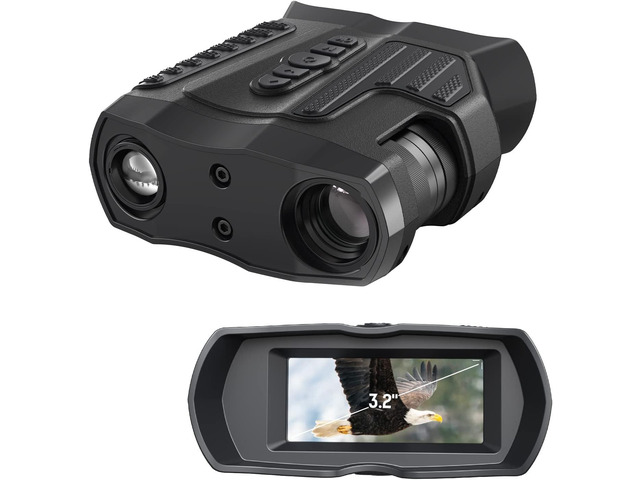 HISION Night Vision Goggles, 4K Binoculars with Camera for Day Night ...